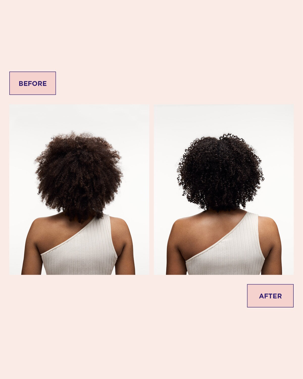 Hair before and after using Colour Refresh Cool Cream for cool