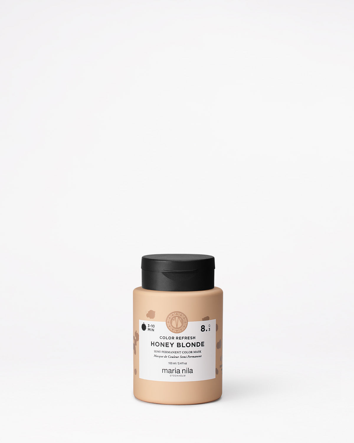 Color Refresh jar labeled 'Honey Blonde' by Maria Nila on a white background