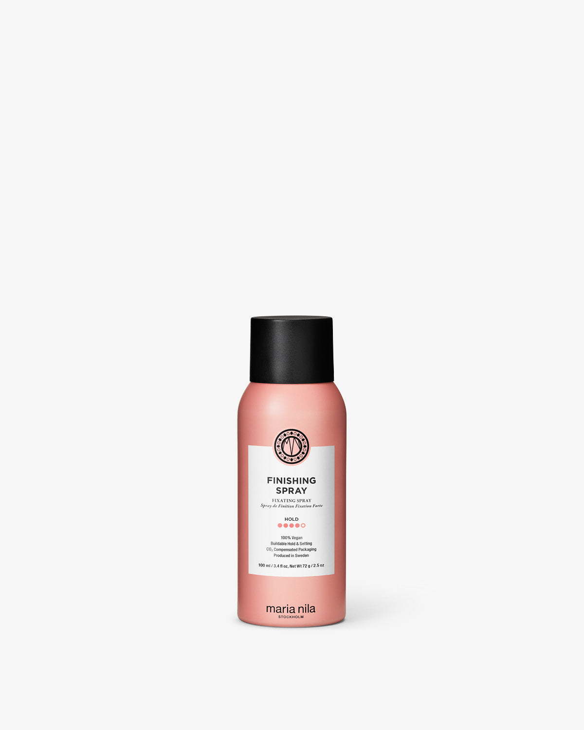 Pink Finishing Spray 100ml bottle with black cap on white background