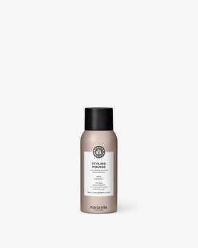 Marina Nila styling mousse bottle on a white background