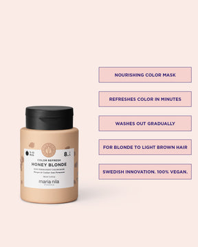 Color Refresh Honey Blonde jar with product details on a light pink background